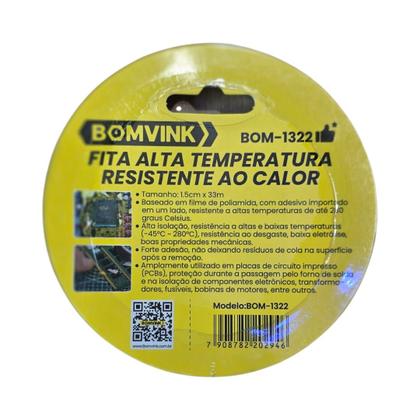 Imagem de Fita de Alta Temperatura Kapton 15mmx33metros