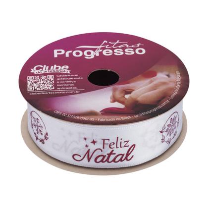 Fita de Cetim ECF005H - 22mm x 10 metros - Cor 871 - Feliz Natal - 1 unidade - Progresso Imagem de Fita de Cetim ECF005H - 22mm x 10 metros - Cor 871 - Feliz Natal - 1 unidade