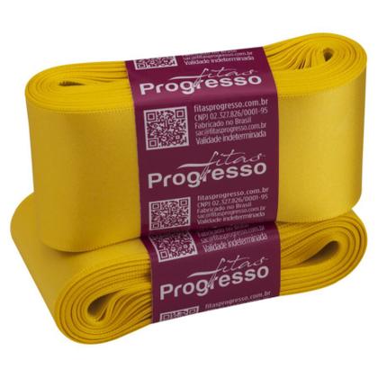 Imagem de Fita de Cetim Progresso 50mm nº12 - 10m Cor 763 Amarelo Gema - 01 unidade