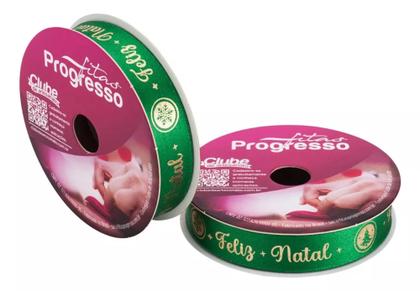 Imagem de Fita De Cetim Progresso Feliz Natal 10metros -22mm Progresso
