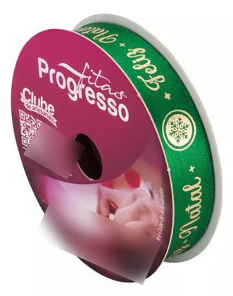 Imagem de Fita De Cetim Progresso Feliz Natal 10metros -22mm Progresso