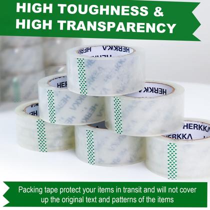 Imagem de Fita de embalagem HERKKA Clear 36 Rolls 59,4 m x 50 mm, total de 2140 mm