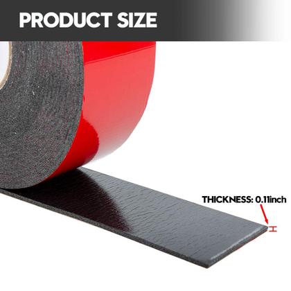 Imagem de Fita de espuma TolanBBT de dupla face de 6 cm x 10 m, pacote com 2 unidades, preta