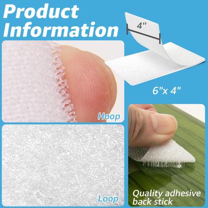 Imagem de Fita de gancho e laço Art3d 40 conjuntos de 4 x 6 cm branca frente e verso