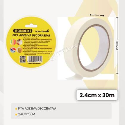 Imagem de Fita de Isolamento Adesiva Rolo Superforte de 30m BOM1309