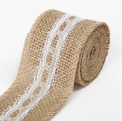 Imagem de Fita De Juta Com Renda 2,5cm Larg X 10m - Natural Cor Marrom