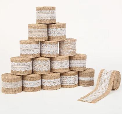 Imagem de Fita De Juta Com Renda 2,5cm Larg X 10m - Natural Cor Marrom