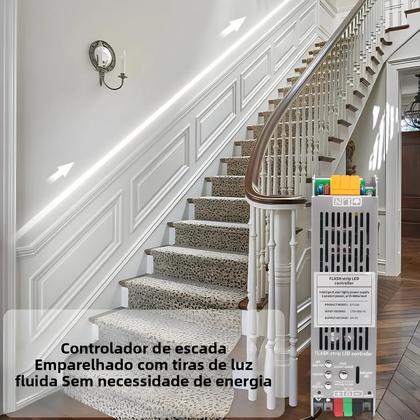 Imagem de Fita De LED 24V 10M Com Sensor De Movimento PIR, Controlador De Escada, Efeito Pixel Chasing WS2811,