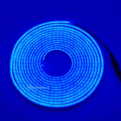 Imagem de Fita De Led Luminoso Letreiro Fachada Comércio Flexível Azul FITANEONAZ