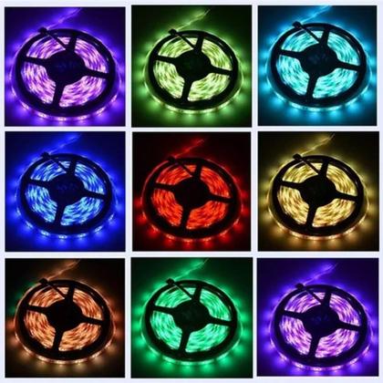 Imagem de Fita De Led Rgb a prova dagua 5050 15 Metros Para Decoração Com Fonte 5amp