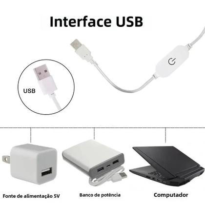 Imagem de Fita de LED USB 5V - 30 LEDs/m - Regulável e Flexível - Iluminação para TV, Sala e Cozinha