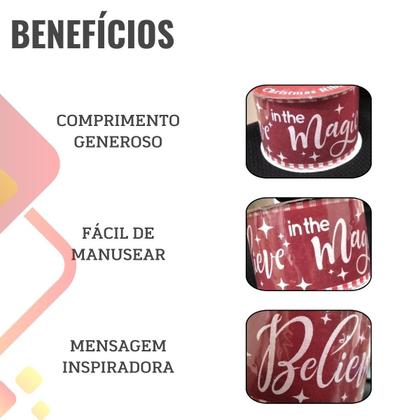 Imagem de Fita de Natal Believe in the Magic 6,3cm - 9 metros