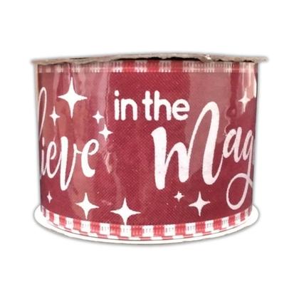 Imagem de Fita de Natal Believe in the Magic 6,3cm - 9 metros