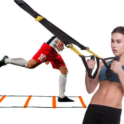 Imagem de Fita de Treinamento TRX Suspenso Saude Cross Training Treino Escada de Agilidade Reabilitação Yoga Fisioterapia Funcional Exercícios