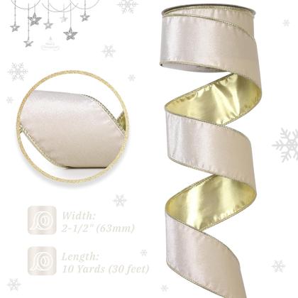 Imagem de Fita decorativa DINDOSAL Ivory Velvet 6cm x 9m com fio