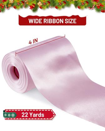 Imagem de Fita decorativa FAKILO Satin 10cm x 20m rosa