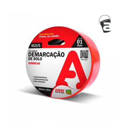 Imagem de Fita demarcação de solo 50 x 15 vermelha adere