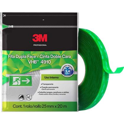 Imagem de Fita Dupla Face 25MM X 20M VHB 4910 FP Transparente 3M