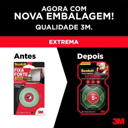 Imagem de Fita Dupla Face 3M EXTRA Forte 5KG Fixa Quadros Espelhos