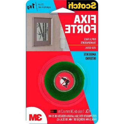 Imagem de Fita Dupla Face 3M Fixa Forte Transparente 24Mm X 2M