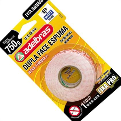 Imagem de Fita Dupla Face Adelbras Espuma 12 X 2M