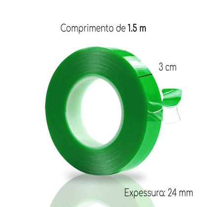 Imagem de Fita Dupla Face Adesiva Larga Extra Forte Para Quadros Top