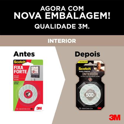 Imagem de Fita Dupla Face Fixa Forte Espuma Acrílica 12mm X 1,5m Scotch 3 M 500g