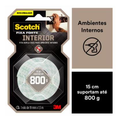 Imagem de Fita Dupla Face Fixa Forte Interior Scotch 3m 19mm X 1,5m