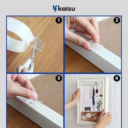 Imagem de Fita Dupla Face Mágica Fixa Extra Forte Lavável Transparente