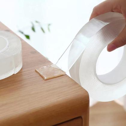 Imagem de Fita Dupla Face Nano Adesiva Mágica Fixa Extra Forte Lavável Transparente 3 Metros