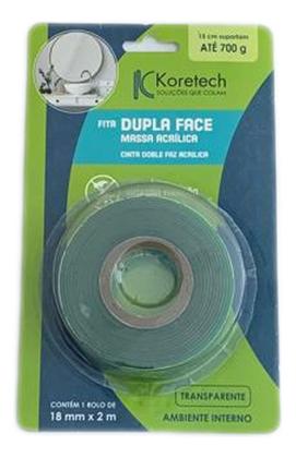 Imagem de Fita Dupla Face TRANSPARENTE 18mm x 2m KORETECH - 200847