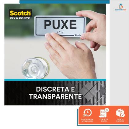 Imagem de Fita Dupla Face Transparente 3M Scotch Fixa Forte 12mm x 2m Uso Interno Alta Fixação