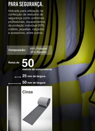 Imagem de Fita Faixa Refletiva de 25mm Para Uniformes - 10 Mts