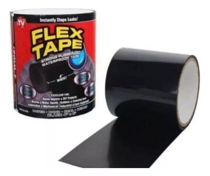 Imagem de Fita Flex Tape Preta 10cm X 150cm Cola Tudo Multi Aplicação