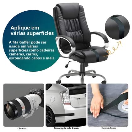 Imagem de Fita Gaffer Preta Resistente À Água Não Reflexiva De Alta Qualidade Para Uso Multifuncional