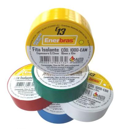 Imagem de Fita Isolante 18mm X 10m Colorida Pvc Antichama Isolação de Fios e Cabos Várias Cores Bronzeamento