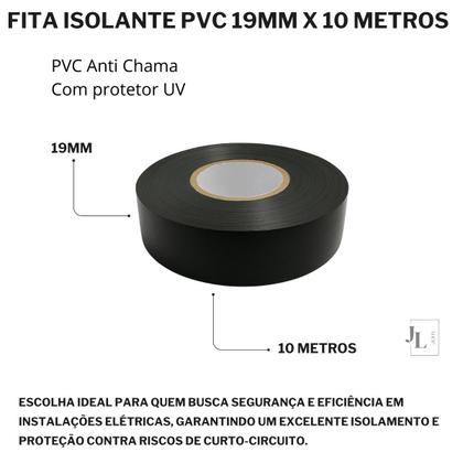 Imagem de Fita Isolante Anti Chama com Proteção UV para Ambientes Internos e Externos 19MM x 10 Metros