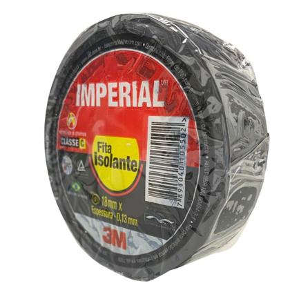 Imagem de Fita Isolante Preta 5, 10 ou 15 Metros Anti-Chamas quantity:Imperial 5 Metros - 1 Unidade