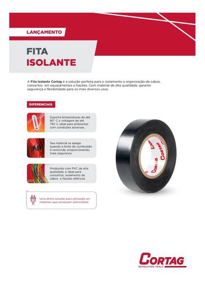 Imagem de Fita Isolante Profissional Cortag 18mm X 20m