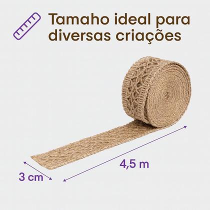 Imagem de Fita Juta 3cm x 4,5m  Artesanato, Presentes e DIY