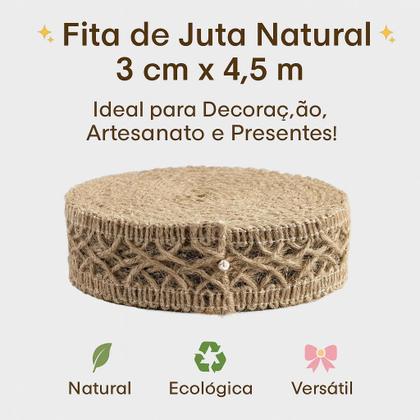 Imagem de Fita Juta 3cm x 4,5m  Artesanato, Presentes e DIY