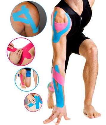 Imagem de Fita Kinesio Bandagem Elástica Fisioterapia Treinamento