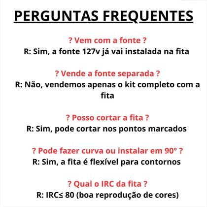 Imagem de Fita LED 120 LED por m 3000K 10 m IP44 127 V direto na rede com superfície adesiva dupla face luz quente