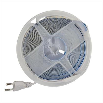 Imagem de Fita LED 120 LED por m 3000K 10 m IP44 127 V direto na rede com superfície adesiva dupla face luz quente