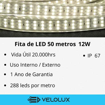 Imagem de Fita LED 12W - Alta Proteção IP 67 50 metros - 288 LED/Metro - Taschibra