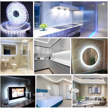 Imagem de Fita LED 2835 Para Perfil Luz Branco Fria 6500k 5mts 120 LEDs/m Para Perfil 50W LLTT283512065