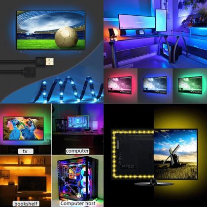 Imagem de Fita LED 5050 3 Metros Rolo 90 LEDs RGB Com Silicone E Adesivo Alimentação Controle APP DY8748