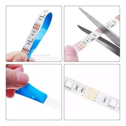 Imagem de Fita LED 5050 RGB 16 Cores 5M Ritmo Musical Bluetooth Controle APP IP44 TB5049