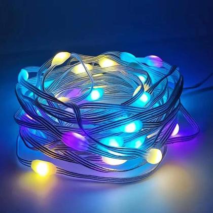 Imagem de Fita Led Aplicativo Celular Telefone App Cores RGB 10 Metros IP68 Decoraçao Arvore Natal Quarto Gamer Gesso Festa Escada