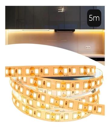 Imagem de Fita Led Branca Quente 5m 2835 12v 3000k 120 Leds fonte 12v 2A